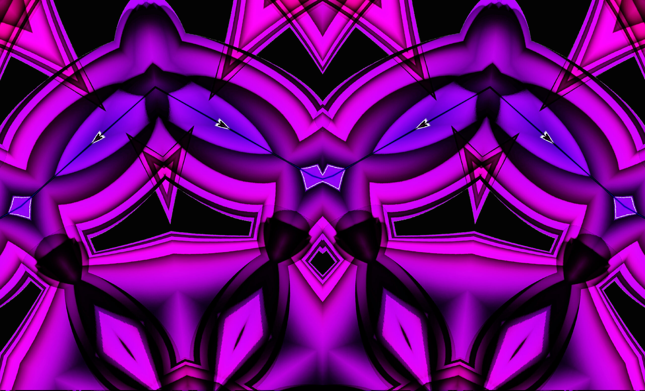 An abstract, psychedelic pattern of neon purple and black.